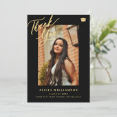 Eleganter Foto-Abschluss Dankeskarte (Stehend Vorderseite)