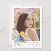 Eleganter Foto Abschluss Dankeskarte (Vorderseite)