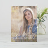 Eleganter Foto Abschluss Einladung (Stehend Vorderseite)