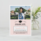 Eleganter Foto Abschluss Einladung (Stehend Vorderseite)