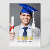 Eleganter Foto Abschluss Folieneinladung (Vorderseite)