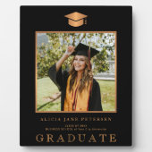 Eleganter Foto-Abschluss für Schwarz-Gold-Absolven Fotoplatte (Vorderseite)