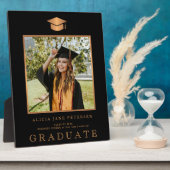 Eleganter Foto-Abschluss für Schwarz-Gold-Absolven Fotoplatte (Seite)