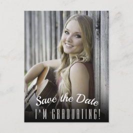 Eleganter Foto Abschluss Save the Date Postkarte