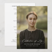 Eleganter Foto Beerdigungsorden Programm (Vorne/Hinten)