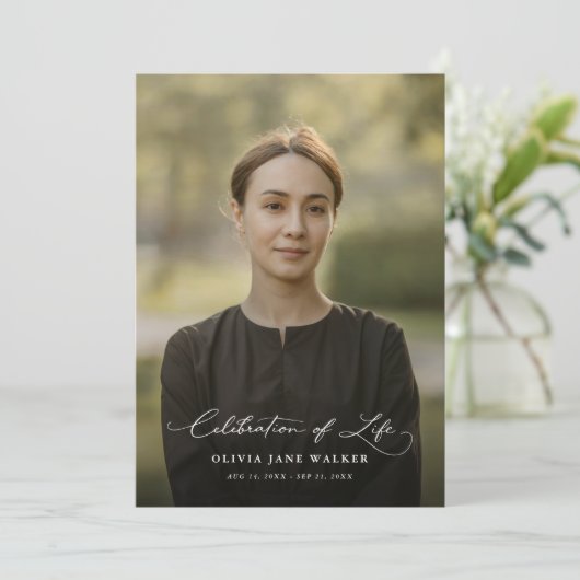 Eleganter Foto Beerdigungsorden Programm (Stehend Vorderseite)