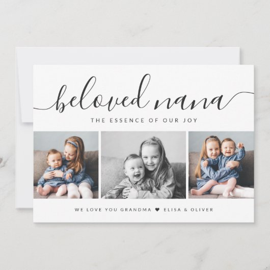 Eleganter Foto Collage Beloved Nana Mütter Day Karte (Vorderseite)