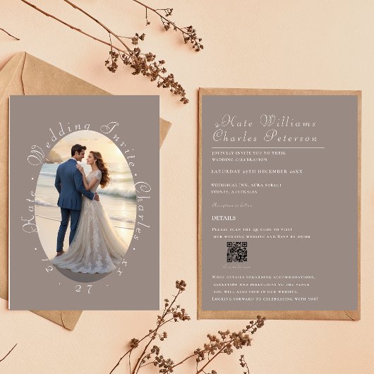 Eleganter Foto Frame QR Code Einladung