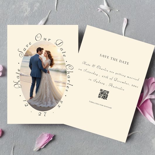 Eleganter Foto Frame QR Code Einladung