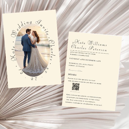 Eleganter Foto Frame QR Code Einladung