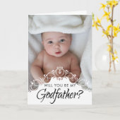 Eleganter Foto GodVater Vorschlag Karte (Gelbe Blume)