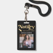 Eleganter Foto Gold Notary Loan Agent Ausweis (Vorderseite mit Lanyard)