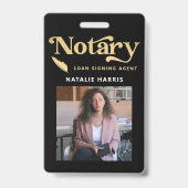 Eleganter Foto Gold Notary Loan Agent Ausweis (Vorderseite)