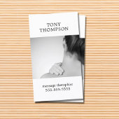 Eleganter Foto Grauer Weißer Massagetherapeut Visitenkarte