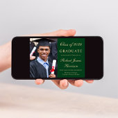 Eleganter Foto Green Gold Uni-Abschluss Ankündigung