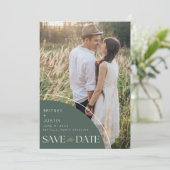 Eleganter Foto Hochzeit im Herbst QR Code Save The Date (Stehend Vorderseite)