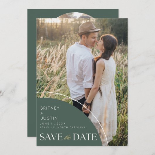 Eleganter Foto Hochzeit im Herbst QR Code Save The Date (Vorne/Hinten)