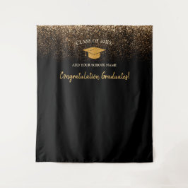 Eleganter Foto im modernen Schwarzen Abschluss Wandteppich