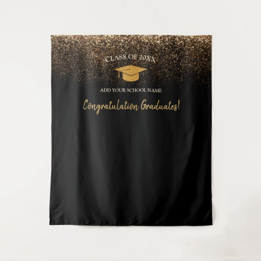 Eleganter Foto im modernen Schwarzen Abschluss Wandteppich (Vorderseite)