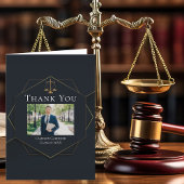 Eleganter Foto Law School Abschluss Dankeskarte