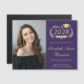 Eleganter Foto Lila Abschluss Magnetkarte (Vorne/Hinten)