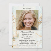 Eleganter Foto Marble Beerdigung Gedenkservice Einladung (Vorderseite)