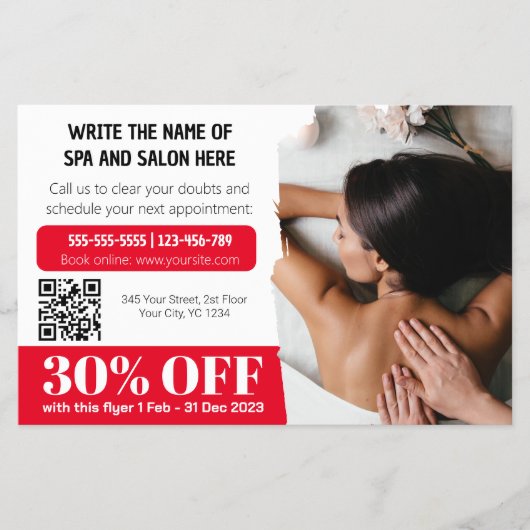 Eleganter Foto Massage Therapist Discount Flyer (Vorne)