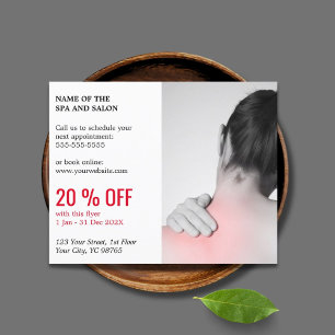 Eleganter Foto-Massagetherapeut-Rabatt Flyer