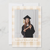 Eleganter Foto Navy Blue Floral Abschluss Einladung (Rückseite)