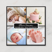 Eleganter Foto Neugeborener Fotograf qr-Code Quadratische Visitenkarte (Vorderseite)