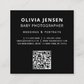 Eleganter Foto Neugeborener Fotograf qr-Code Quadratische Visitenkarte (Rückseite)