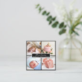 Eleganter Foto Neugeborener Fotograf qr-Code Quadratische Visitenkarte (Stehend Vorderseite)