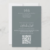 Eleganter Foto Overlay Simple Dusty Blue QR Code Einladung (Rückseite)