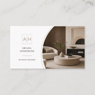 Eleganter Foto-QR-Code-Interior-Designer Visitenkarte