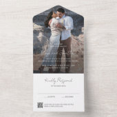 Eleganter Foto-QR-Code Moderne Hochzeit All In One Einladung (Innen)