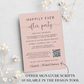 Eleganter Foto QR Code Rosa Hochzeitsempfang Einladung