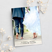 Eleganter Foto QR Code Rosa Hochzeitsempfang Einladung