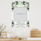 Eleganter Foto-Rahmen für Weißorchids Brautparty Poster (Küche)