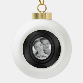 Eleganter Foto Rahmen (schwarz) Keramik Kugel-Ornament