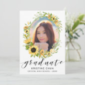 Eleganter Foto-Script-Abschluss für Sonnenblumen Ankündigung (Stehend Vorderseite)