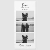 Eleganter Foto-Streifen MagnetHochzeit Magnetkarte (Vorderseite)