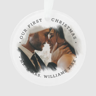 Eleganter Foto-Überlagerung mit Pinselstrich Acryl Ornament