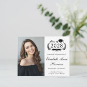 Eleganter Foto Uni-Abschluss Postkarte (Stehend Vorderseite)