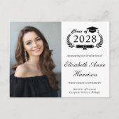 Eleganter Foto Uni-Abschluss Postkarte (Vorderseite)