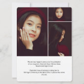 Eleganter FotoCollage White Typografy Abschluss Einladung (Rückseite)