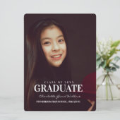 Eleganter FotoCollage White Typografy Abschluss Einladung (Stehend Vorderseite)