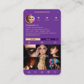 Eleganter Fotograf Royal Lila Modern Visitenkarte (Vorderseite)