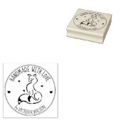 Eleganter Fox, handgefertigt mit Liebe, Gummistempel (Stempel)