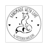 Eleganter Fox, handgefertigt mit Liebe, Gummistempel (Prägung)