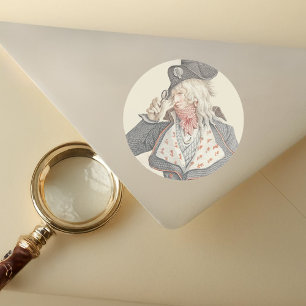 Eleganter Franzose des 18. Jahrhunderts mit Monoke Runder Aufkleber
